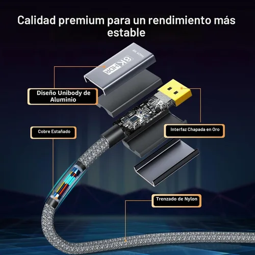 Vista 5 de Cable USB C a DisplayPort 1.4 de 4K a 144Hz de 6 pies 32.4 Gbps USB tipo C