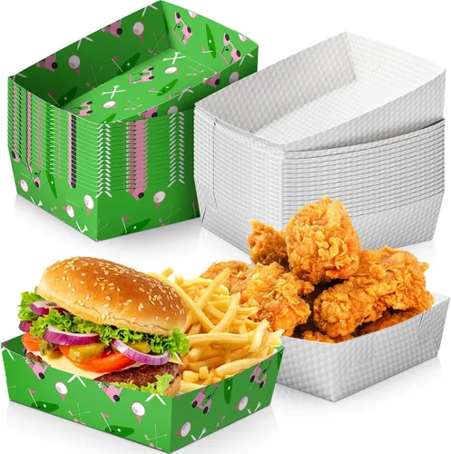 Vista 8 de Sawysine Paquete de 36 platos de fútbol grandes para fiestas de fútbol, bandejas de papel de 5 libras, nachos, botes de comida, cuencos desechables