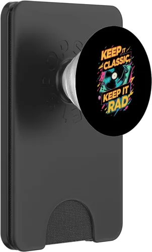 Vista 8 de Keep It Classic Rad Turntable Record Player Retro Music PopSockets Adhesive PopGrip
