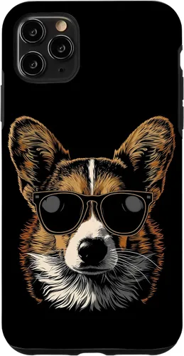 Vista 10 de iPhone 16 Corgi con gafas de sol divertido perro mamá papá Corgi caso
