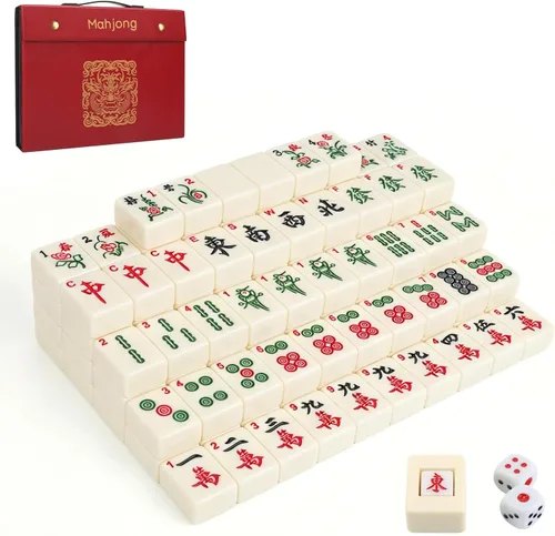 Vista 8 de Mahjong Set, 146pcs Profesional Chino Mahjong Azulejos Set