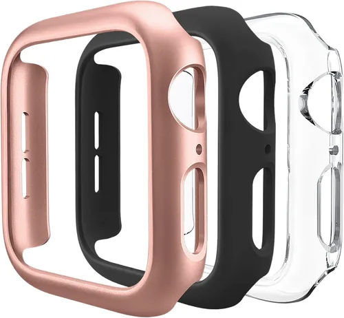 Vista 11 de Paquete de 3 fundas compatibles con Apple Watch de 1.732 pulgadas Series 6/5/4/SE, carcasa rígida de PC parachoques marco