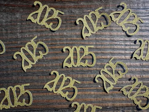Vista 2 de Gold 2025 Graduation Party Confetti