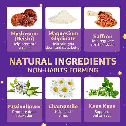 Vista 6 de NEVISS Reishi - Gomitas para dormir con hongos – Gomitas para dormir sin melatonina para adultos Reishi, azafrán, magnesio, GABA y manzanilla