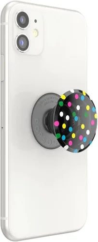 Vista 7 de Agarre translúcido para teléfono PopSockets con soporte expansible, PopSockets para teléfono, PopGrip translúcido - Negro disco