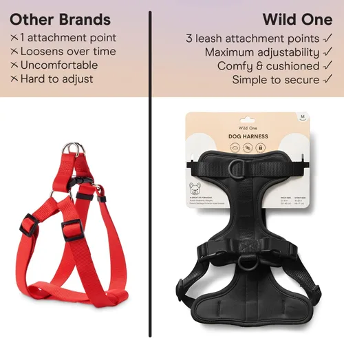 Vista 6 de Arnés para perro Wild One, el original sin tirones, arnés para mascotas con 3 clips para correa, chaleco ajustable suave y acolchado, cómodo