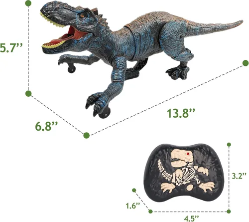Vista 2 de Juguetes de dinosaurio a control remoto para niños de 3-5, 5-7, 8-12, 10-12, juguete electrónico RC T Rex Dino robot para niños, los mejores regalos