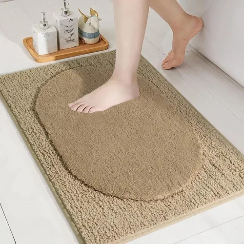 Vista 5 de DEXDE - Alfombra antideslizante para baño, ducha, 24 x 16 pulgadas, color beige