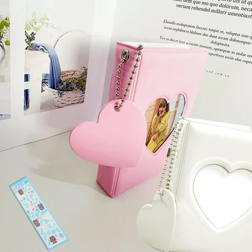 Vista 8 de 2 carpetas pequeñas para tarjetas fotográficas de 3 pulgadas, álbum de fotos Kpop pequeño, soporte para tarjeta de identificación con 5 hojas