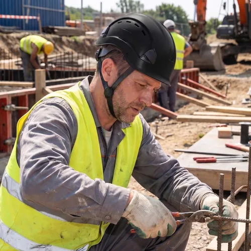 Vista 7 de Hard Hat, OSHA Approved Safety Helmet, Cascos De Construccion, Vented Hardhat, 6 Point Suspension Adjustable Ratchet,Construction Forestry Aborist