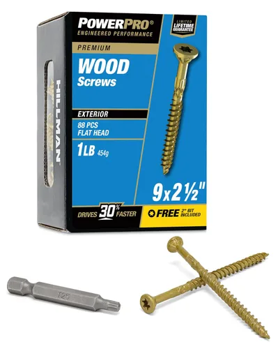 Vista 13 de Power Pro Tornillos de madera para exteriores de alta calidad, tornillos de cubierta multiusos #8 x 1-1/2 pulgadas para proyectos al aire libre
