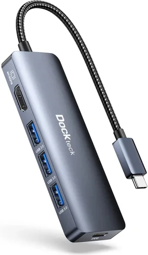 Vista 8 de Estación de acoplamiento USB C, adaptador de concentrador USB C 12 en 1 con 2 HDMI 4K, VGA, Ethernet, 4 puertos USB-A, audio, 100 W PD, lector