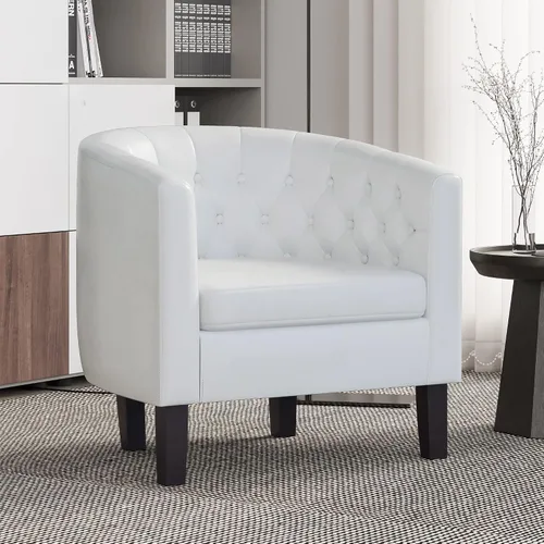 Vista 16 de BELLEZE Sillas de acento negras para sala de estar, elegante silla de brazo tapizada con respaldo capitoné en forma de barril, silla de club
