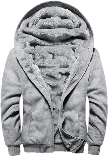 Vista 18 de JiangWu - Chaqueta con capucha de estilo Sherpa para mujer, forro polar grueso, abrigada para invierno A-Negro