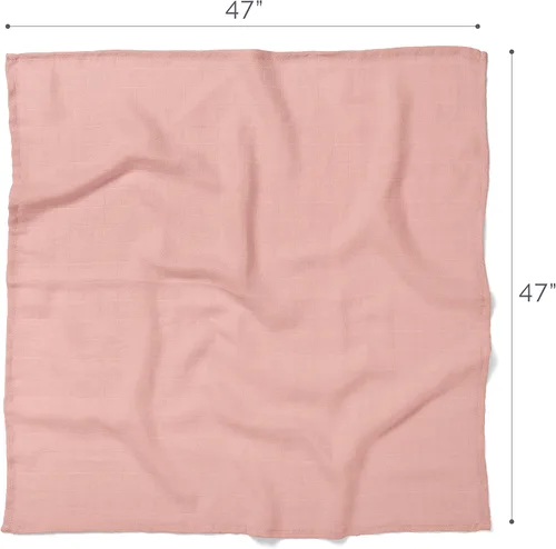 Vista 3 de Natemia Manta de muselina para bebé (rosa), suave y sedosa, manta de recepción suave para recién nacidos, niños y niñas, versátil, transpirable