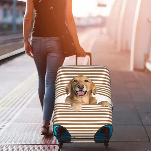 Vista 8 de Nogay Golden Retriever - Funda elástica para maleta, para damas, niñas, Blanco