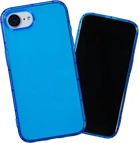 Vista 29 de SteepLab Neon Highlighter - Funda para iPhone 13, funda Grippy Jelly con bolsillos protectores de aire (azul celeste)