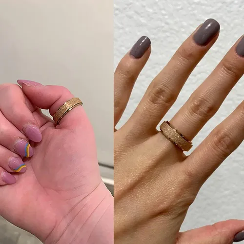 Vista 3 de MODRSA Anillos Fidget para Mujeres Anillo Spinner Anillo Giratorio Anillo de Plata Figet Ring Anillo Fidget Spinner para Hombres Anillos Talla 6 7 8