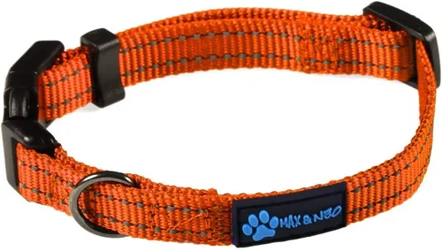 Vista 8 de Max and Neo NEO - Collar reflectante con hebilla de nailon para perro, donamos un collar a un rescate de perros por cada collar vendido (XS, negro)
