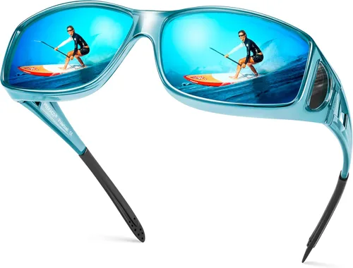 Vista 26 de Polarized Sunglasses Fit Over Glasses for Women Men with UV400 Protection Over Wrap Around Sun Glasses