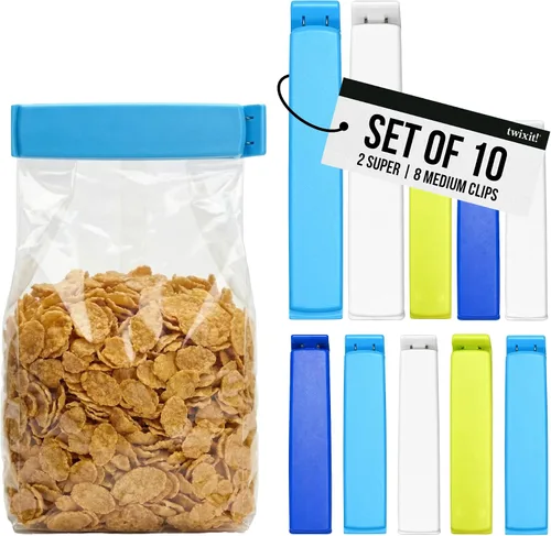 Vista 9 de Linden Sweden Twixit - Clips para bolsas – Mantén los alimentos frescos, evita derrames – Sella fácilmente bolsas congeladas con fecha – Clips