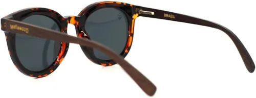 Vista 6 de Gafas de sol grandes Turtle Acetate con brazos de bambú marrón oscuro, con lentes polarizadas, Margot Turtle MafiawooD, Marrón y tortuga
