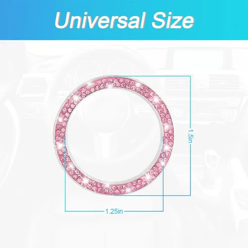 Vista 2 de Calcomanías de anillo de arranque de motor con diamantes de imitación de cristal, paquete de 2 unidades, cubierta / calcomanías para botón de Doble