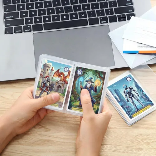 Vista 4 de Chivao Juego de 2 fundas de plástico transparente para tarjetas de crédito, fundas de plástico para tarjetas de crédito, portafolios para hombres