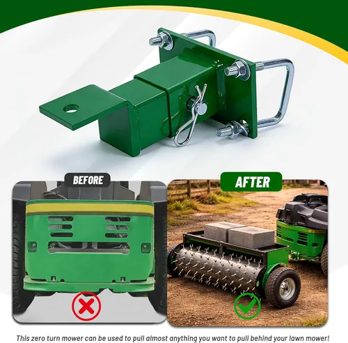 Vista 5 de HECASA Receptor de enganche para cortacésped de giro cero compatible con John Deere Gas Z Trak 400 Series Ztrac y 200, 400, 600 Series y Z224 Z225