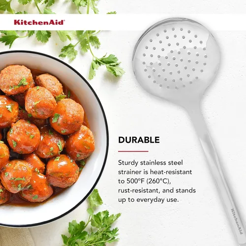 Vista 7 de KitchenAid Colador prémium con gancho para colgar, 14 pulgadas, acero inoxidable