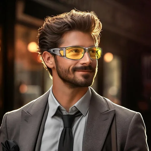 Vista 2 de Night Vision Driving Glasses for Women Men, Wrap Around Night Vision Polarized Glasses for Driving