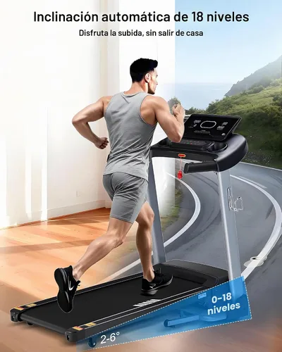 Vista 3 de Ateedge Cinta de correr resistente para el hogar, 18% de inclinación automática, capacidad de 400 libras, 3.5 HP, velocidad de 0.5 a 12 MPH