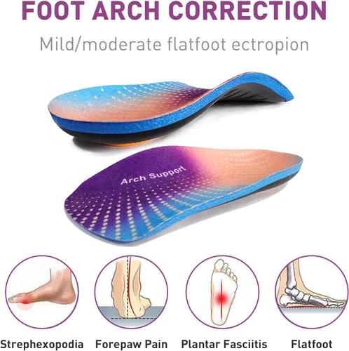 Vista 4 de Plantillas ortopédicas 3/4 para zapatos para hombres y mujeres, soporte de arco alto, insertos de zapatos para fascitis plantar, pies planos