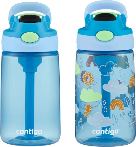 Vista 33 de Contigo Aubrey - Botella de agua para niños, paquete de 2, 20 onzas, azalea/jade y frambuesa azul. Azalea, tapa a prueba de derrames, apta