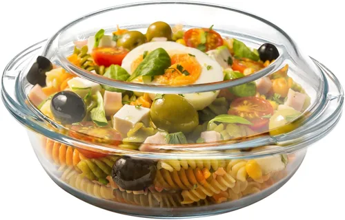 Vista 8 de Plato de Cazuela Mini de Vidrio de 13OZ con Tapa, Utensilio de Hornear Seguro para Horno de 5.5 Pulgadas con Asas, Tazón de Vidrio Seguro
