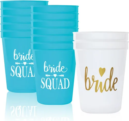 Vista 13 de PartyGifts&beyond Vasos de plástico para despedida de soltera, paquete de 13 tazas de plástico para dama de honor, despedida de soltera, decoración