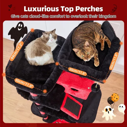 Vista 49 de Taoqimiao Árbol para gatos de 57.5 pulgadas, torre para gatos de interior para adultos, condominio extragrande para gatos, 8 postes rascadores