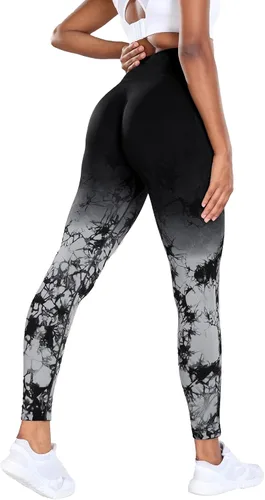 Vista 3 de Leggings de entrenamiento con levantamiento de glúteos para mujer, cintura alta, compresión de abdomen, pantalones de yoga sin costuras, mallas