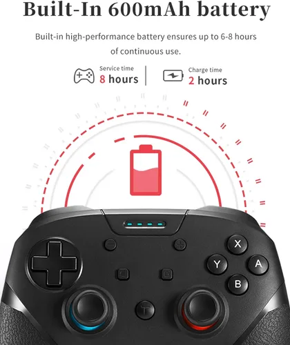 Vista 7 de BINBOK - Controlador de interruptor interruptor inalámbrico Pro con vibración turbogiroscopio de 6 ejesdiseño antideslizante con joystick accesorios