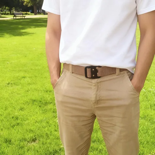 Vista 6 de WYuZe Cinturón elástico táctico para hombre, hebilla de metal de nailon elástico militar de 1.5 pulgadas