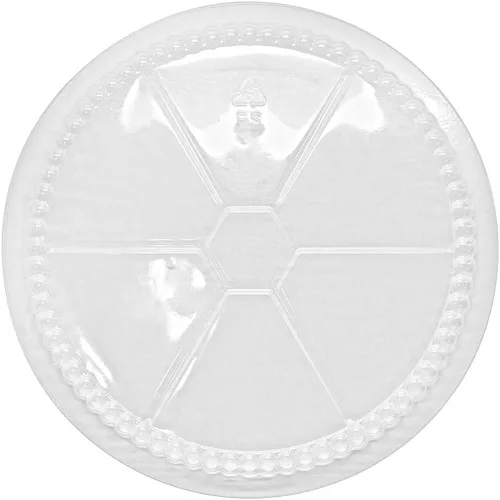 Vista 6 de Karat AF-KDL07 Tapas de cúpula de 7" OPS para contenedores de papel de aluminio (Caja de 500)