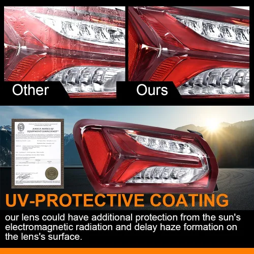 Vista 4 de G-PLUS Lámpara de luz trasera LED compatible con Chevy Malibu 2019 2020 2021 2022 Lámparas traseras para conductor, lente roja transparente