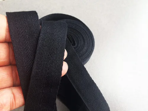 Vista 2 de Cinta de sarga de algodón en espiga de 5 yardas, cinta al bies, cinta, encuadernación, ideal para coser, encuadernación de libros, tela, costura