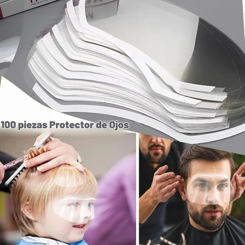 Vista 2 de 100 piezas de protector facial y ocular para ducha después de la cirugía, protector ocular transparente desechable de plástico para ducha, protector