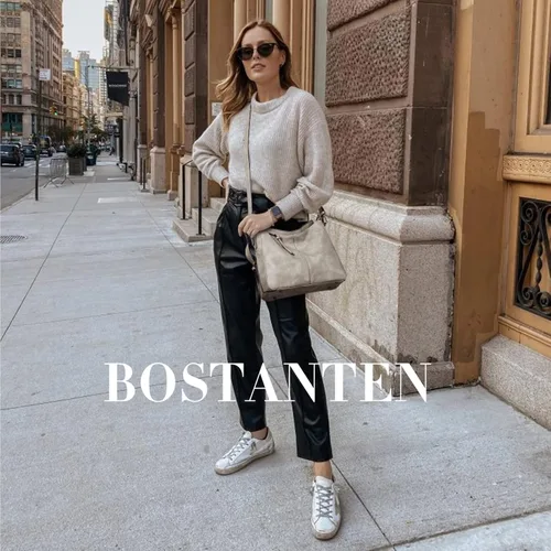 Vista 2 de BOSTANTEN Bolsos para mujer, bolsos de cuero de diseñador, bolsos hobo bolsos de hombro para mujer, bolsos cruzados con borla