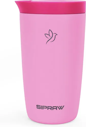 Vista 10 de Taza de café de viaje de 12 onzas, taza de café aislada de acero inoxidable con tapa a prueba de fugas para bebidas calientes y frías, sin BPA, Negro