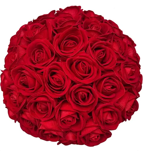 Vista 8 de FagusHome 30 piezas de rosas artificiales de seda a granel, flores falsas, cabezas de rosas con tallos para decoración del hogar y boda (azul oscuro)