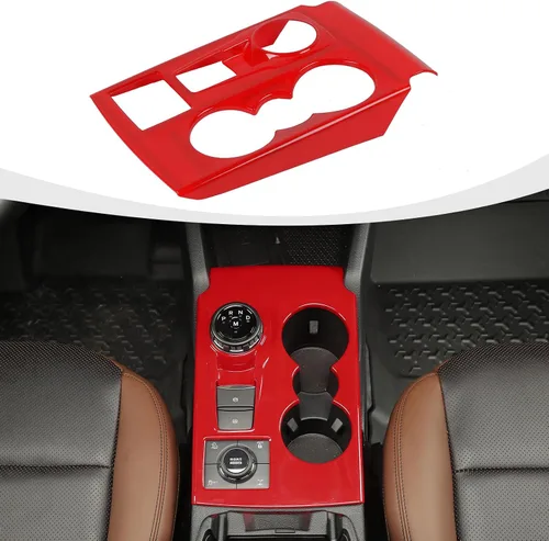 Vista 8 de RAZPOY Ajuste de panel de cambio Panel de centro de consola Portavasos Compatible con Ford Bronco Sport 2021-2024, Negro
