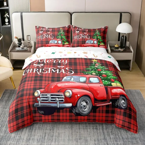 Vista 15 de Erosebridal Funda de edredón de Navidad 100% algodón, ropa de cama de ciervos de Navidad de dibujos animados para niños y niñas, campanas de copo
