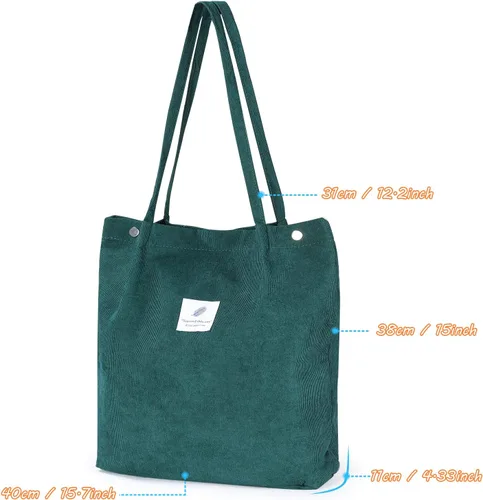 Vista 2 de WantGor Bolso de mano o de hombro de pana y de gran capacidad para mujer